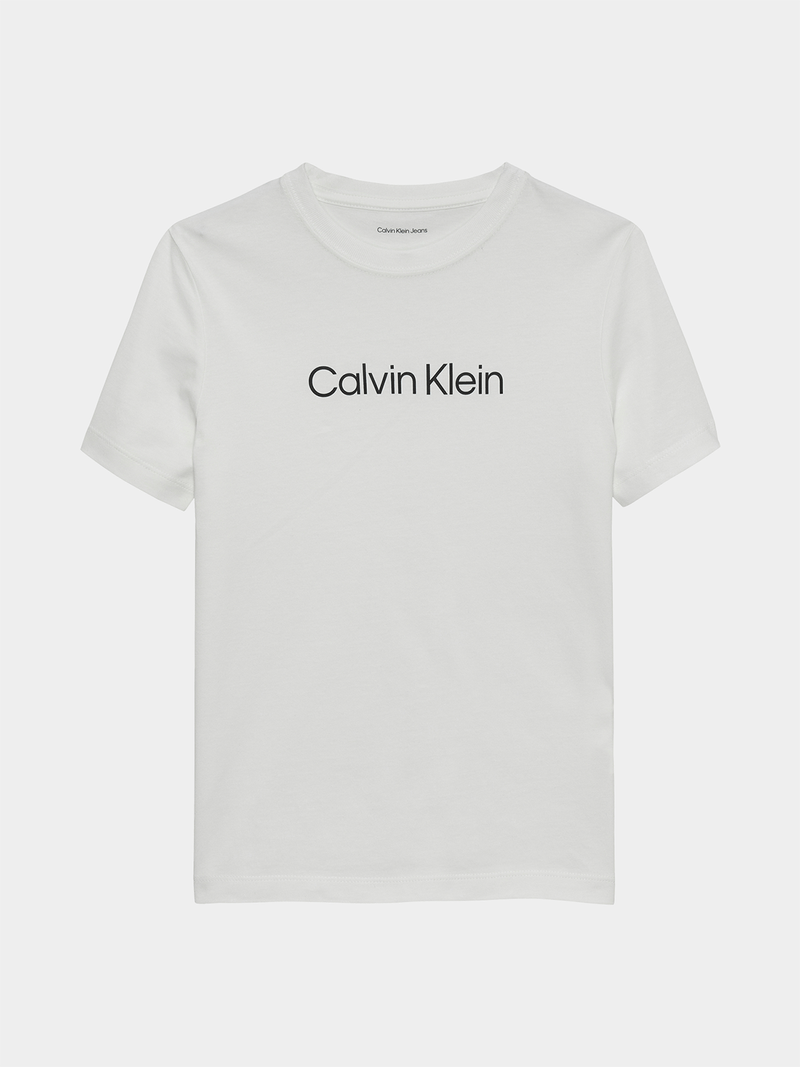 Calvin Klein Unisex Inst Logo Short Sleeve T-Shirt In White