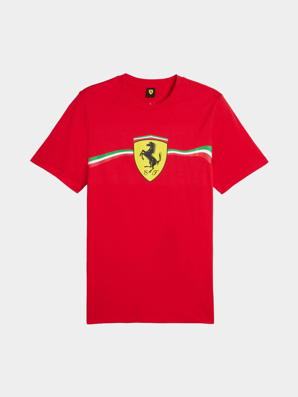 Puma Mens Ferrari Race Big Shield Heritage T-Shirt In Red