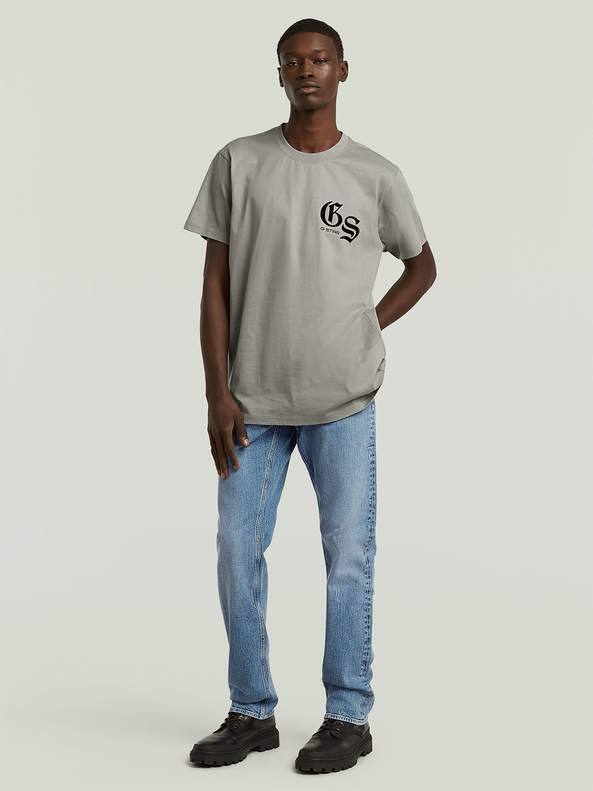 G-Star Raw Mens Flock Back Losee T-Short In Grey