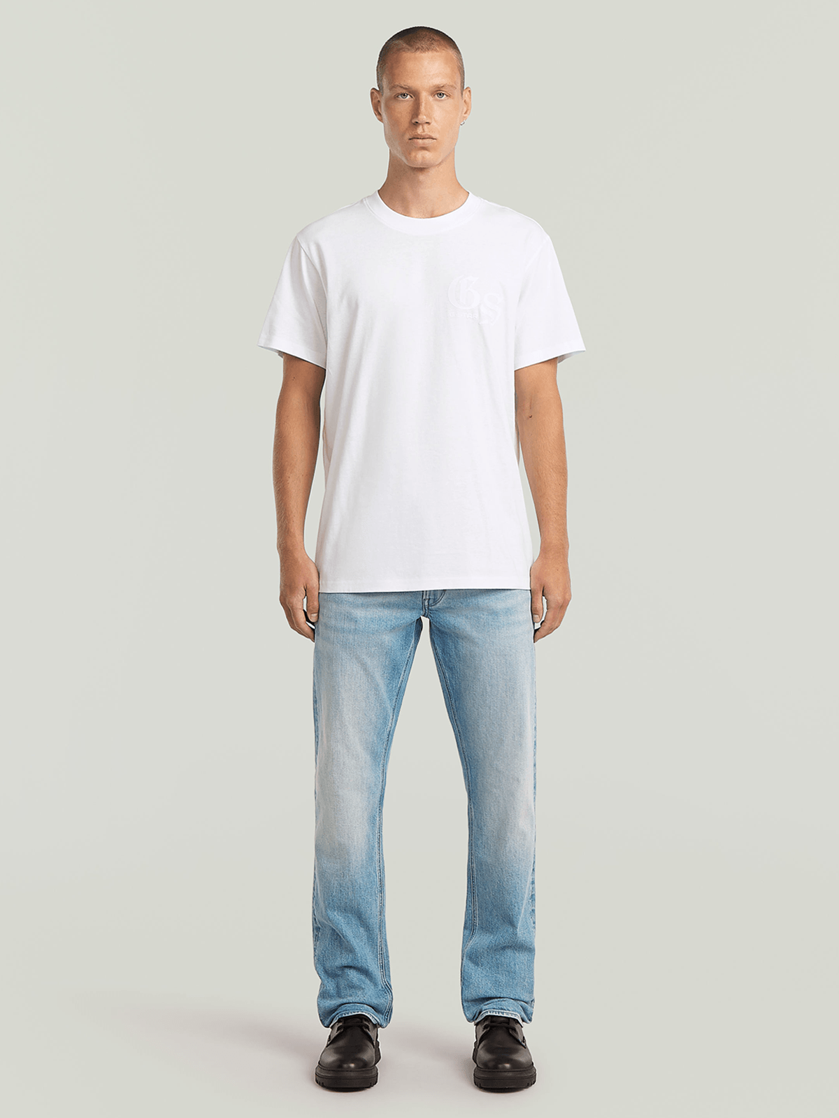G-Star Raw Mens Flock Back Loose T-Shirt In White