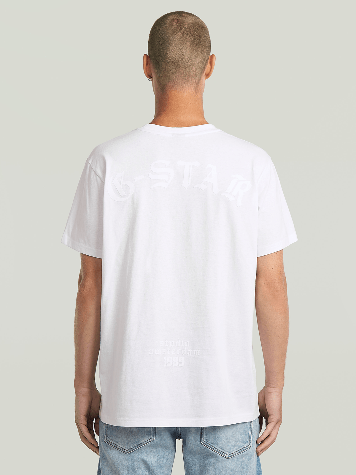 G-Star Raw Mens Flock Back Loose T-Shirt In White