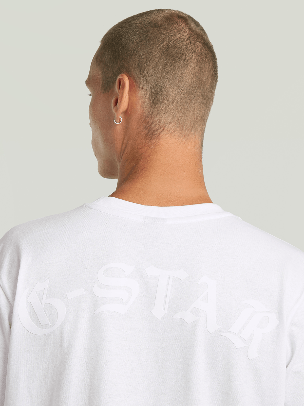 G-Star Raw Mens Flock Back Loose T-Shirt In White