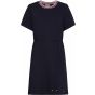 Tommy Hilfiger Womens Textured Shift Knee Dress Short Sleeves In Navy