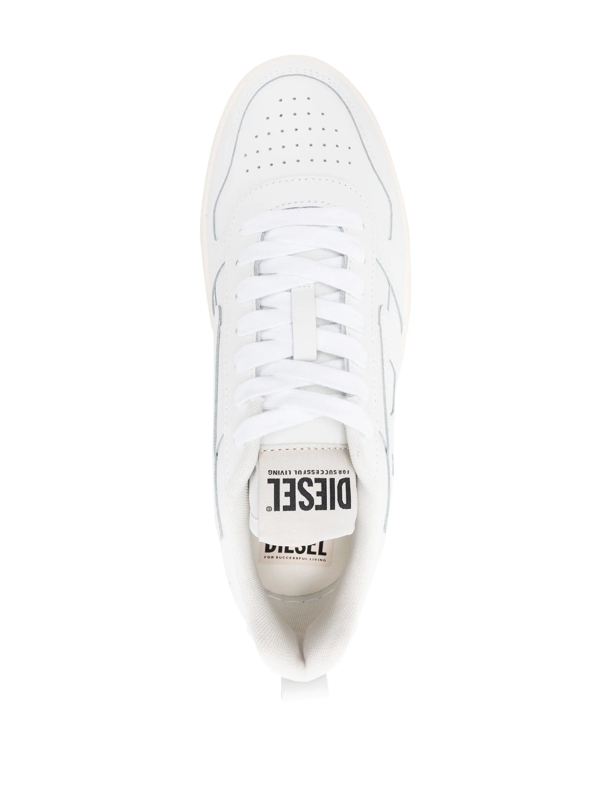 Diesel Mens S-Ukiyo V2 Low Star White Sneaker
