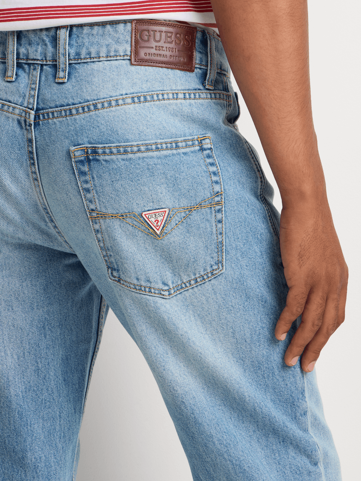 Guess Mens Skinny Jeans In Light Wash