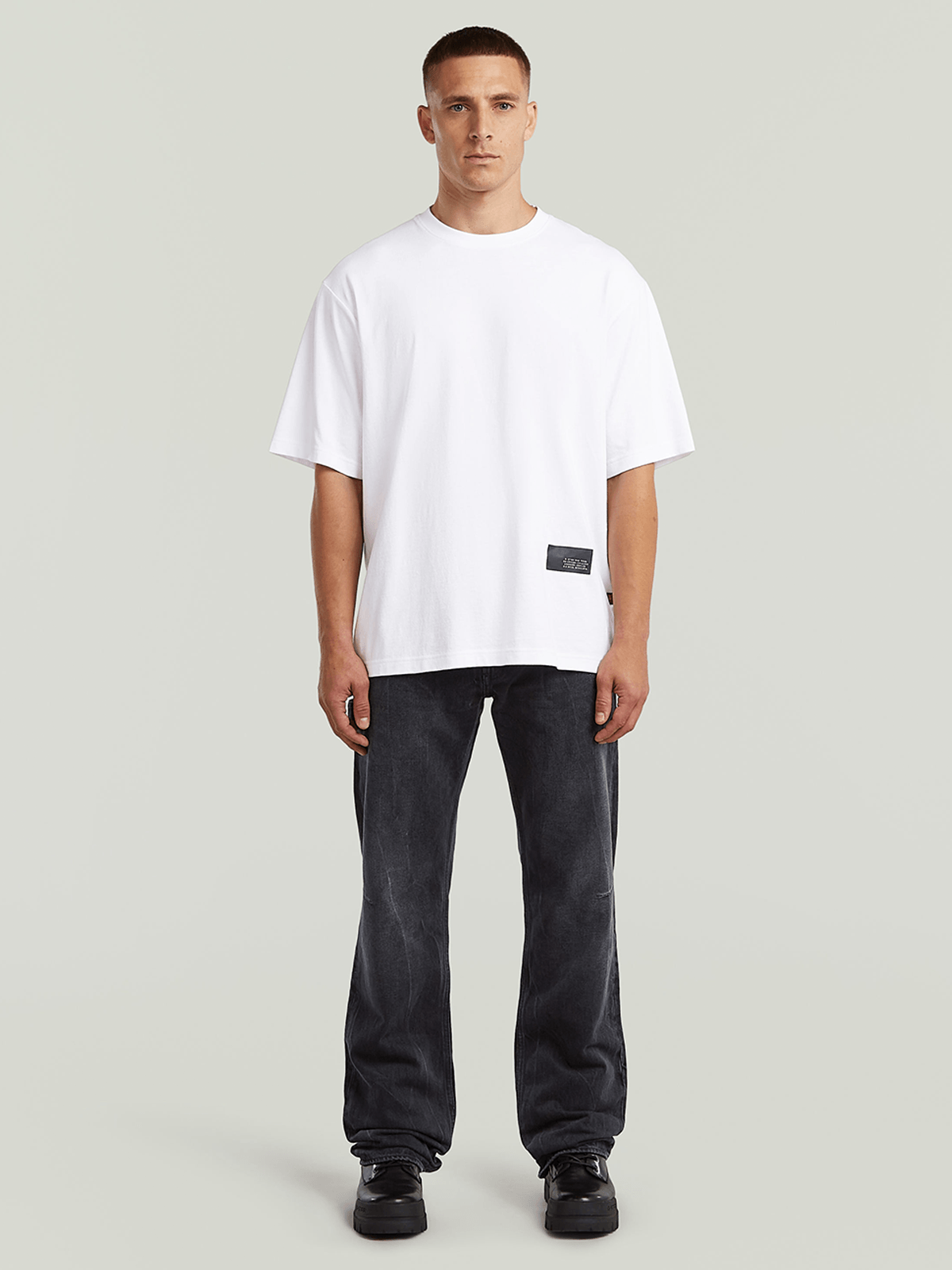 G-Star Raw Mens Badge Boxy R T-Shirt White