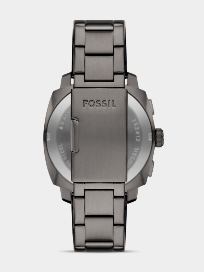 Fossil Mens Stainless Steel Machine Watch In Gunmetal