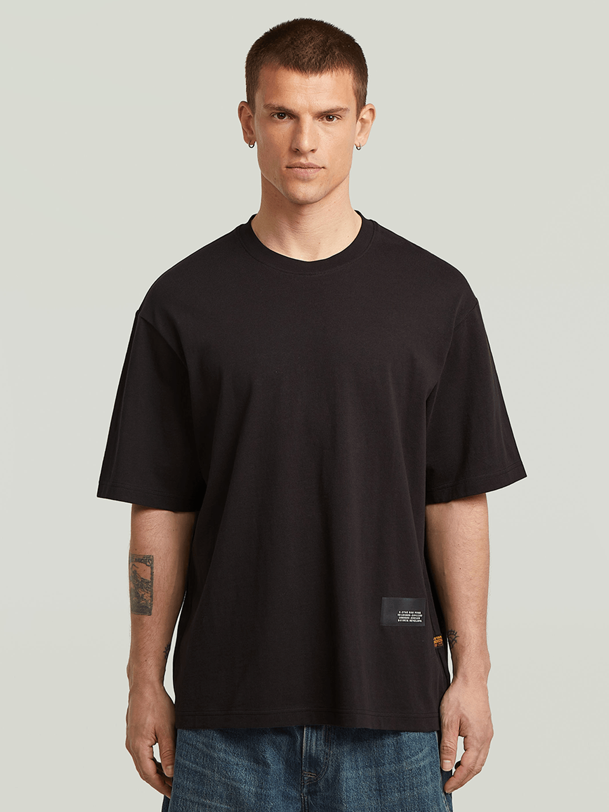 G-Star Raw Mens Badge Boxy T-Shirt In Dark Black