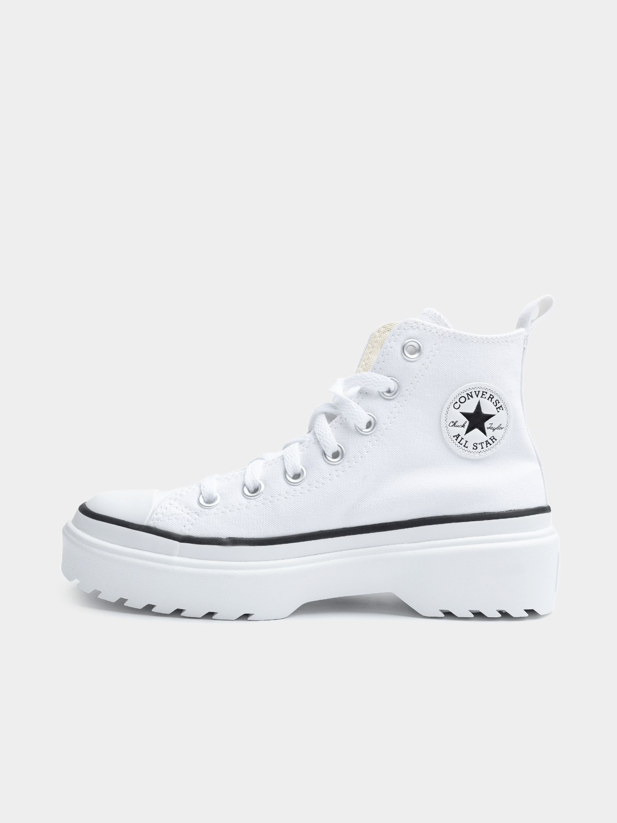 Converse Womens Ctas Lift Platform Shoes In White And Black