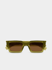 Saint Laurent Unisex Sunglasses in Green & Brown