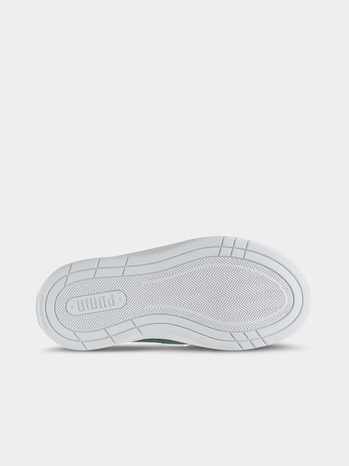 Puma Boys Court Classic Clean Ac+ Shoes In White & Petrol