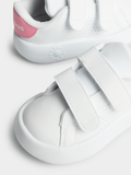 Adidas Girls Advantage CF Sneakers In White & Pink