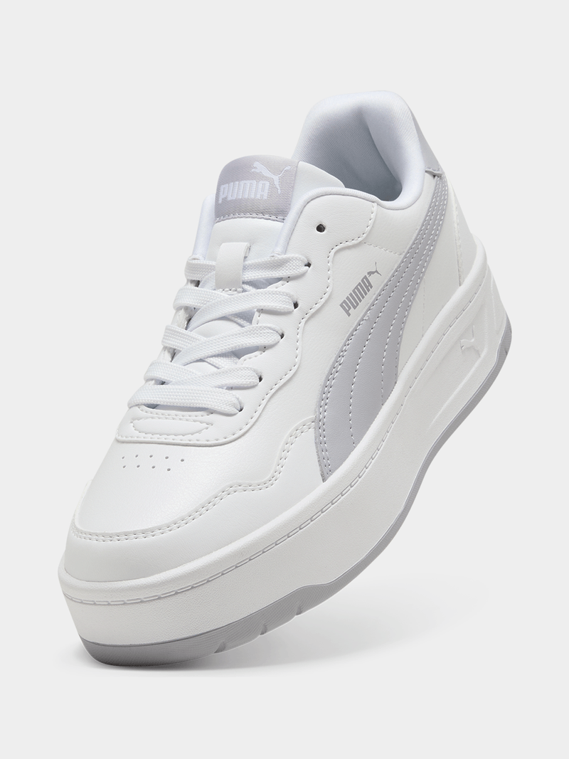 Puma Womens Court Lally Skye Sneakers In White And Grey