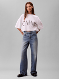 Calvin Klein Womens Graphic Cropped T-Shirt In Blush