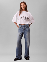 Calvin Klein Womens Graphic Cropped T-Shirt In Blush