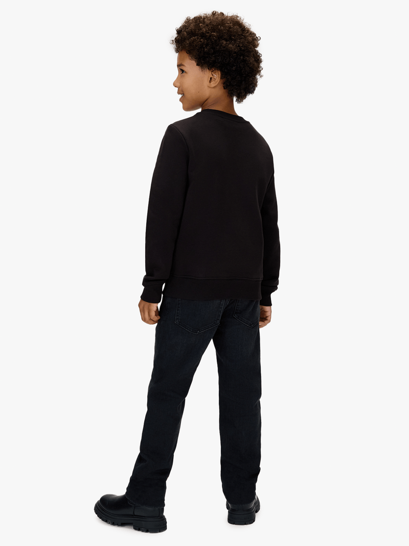 Calvin Klein Kids  Unisex Ck Monogram Terry Sweatshirt In Black