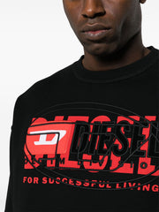 Diesel A121500 Mens S-Baxt-N1 Sweat Shirt Black/Red