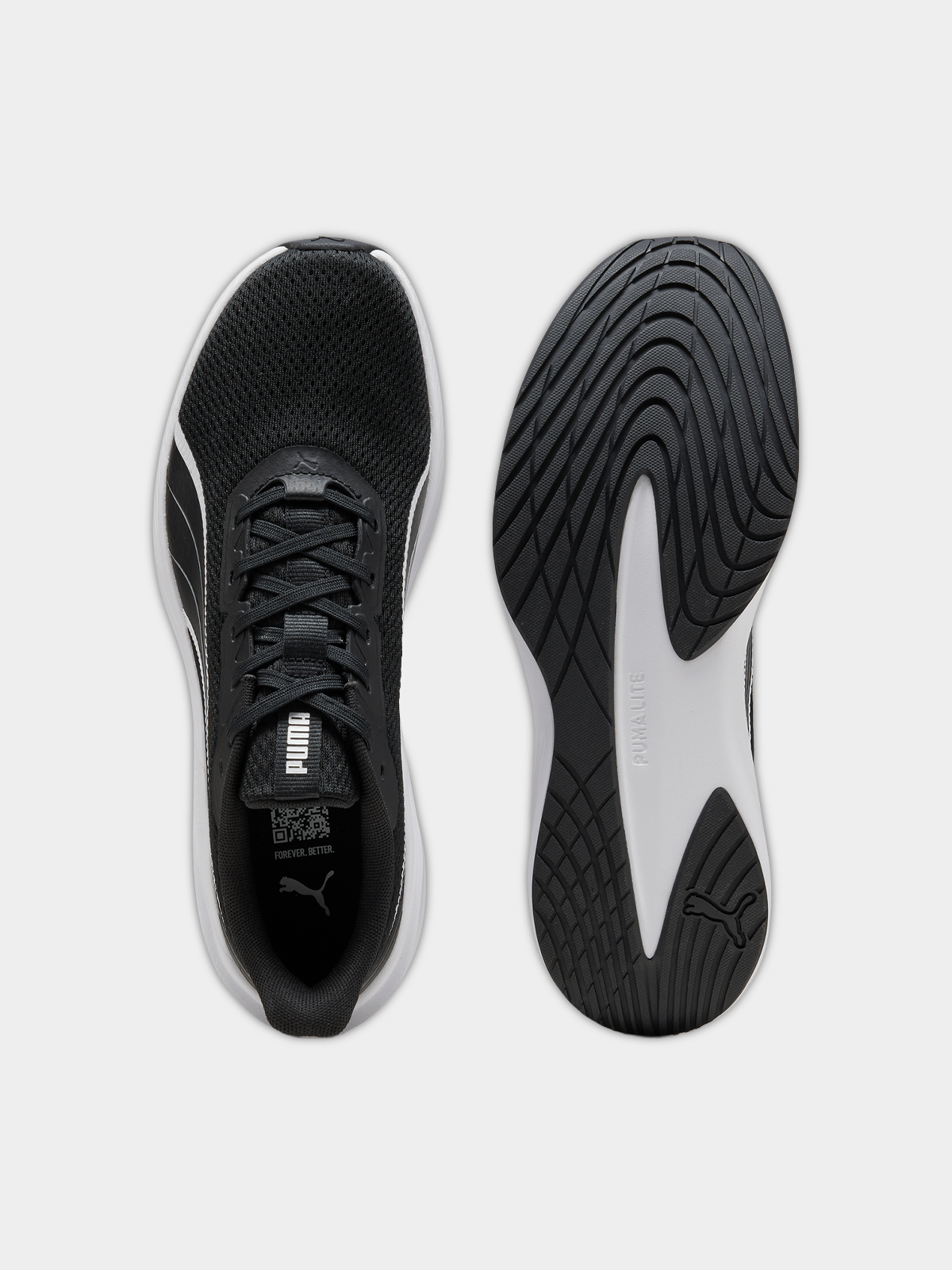 Puma Mens Dasher Lite Shoes In Black/White