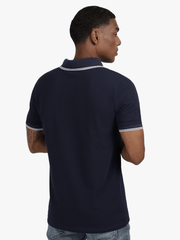 Guess Mens Tipped Core Polo Dark Blue