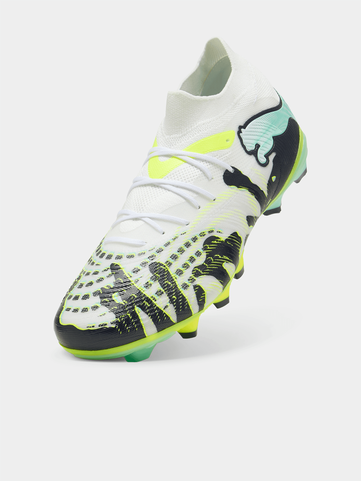 Puma Mens Future 9 Match Creativity Soccer Shoes In White & Lime