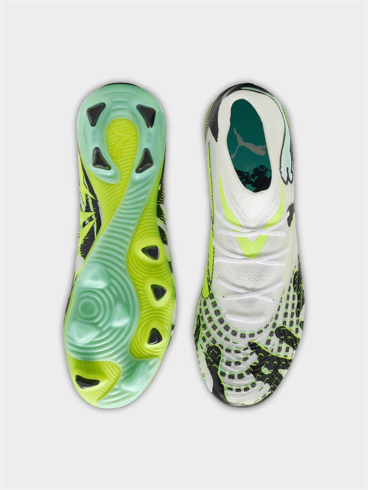 Puma Mens Future 9 Match Creativity Soccer Shoes In White & Lime
