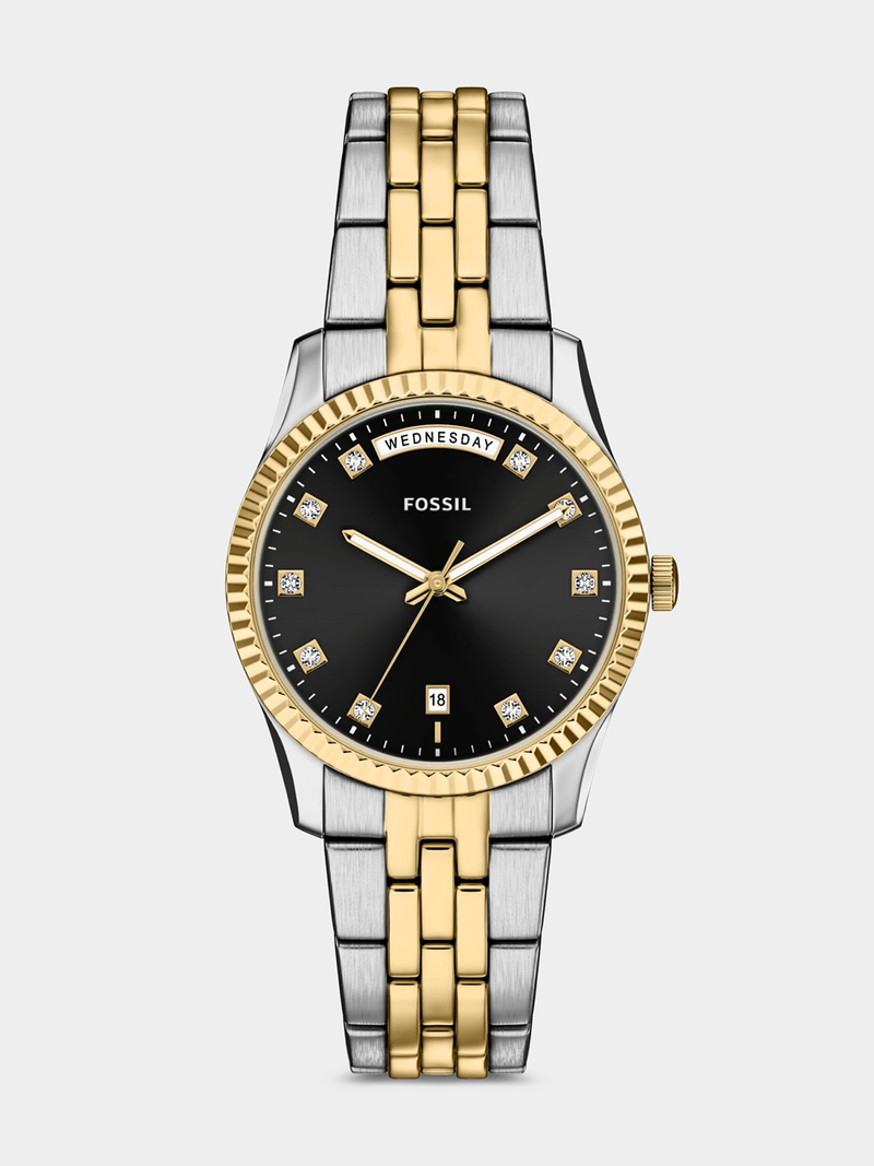 Fossil Womens Scarlette Two Tone Watch In Gold And Silver