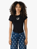 Sissy boy Womens T-shirt With Pearl Branded In Black