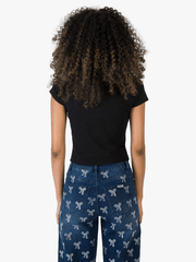 Sissyboy Womens T-shirt With Pearl Branded In Black