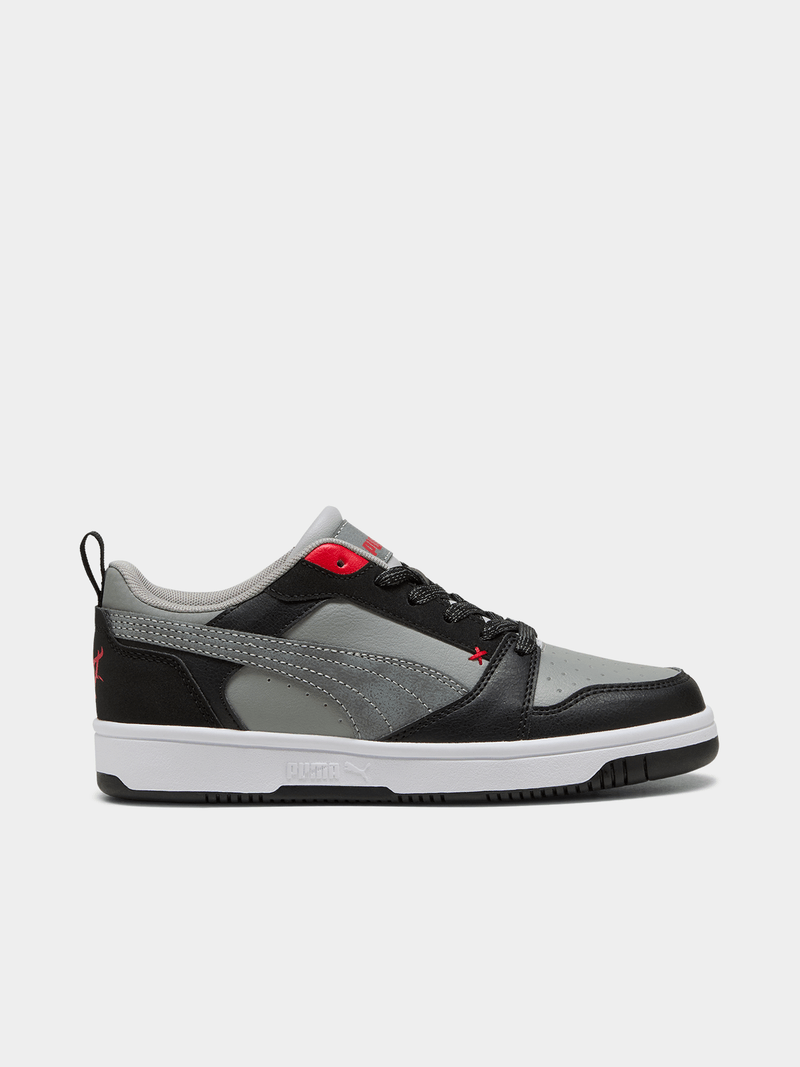Puma Boys Rebound V6 Lo Mid 90S Sneakers In Grey Multi