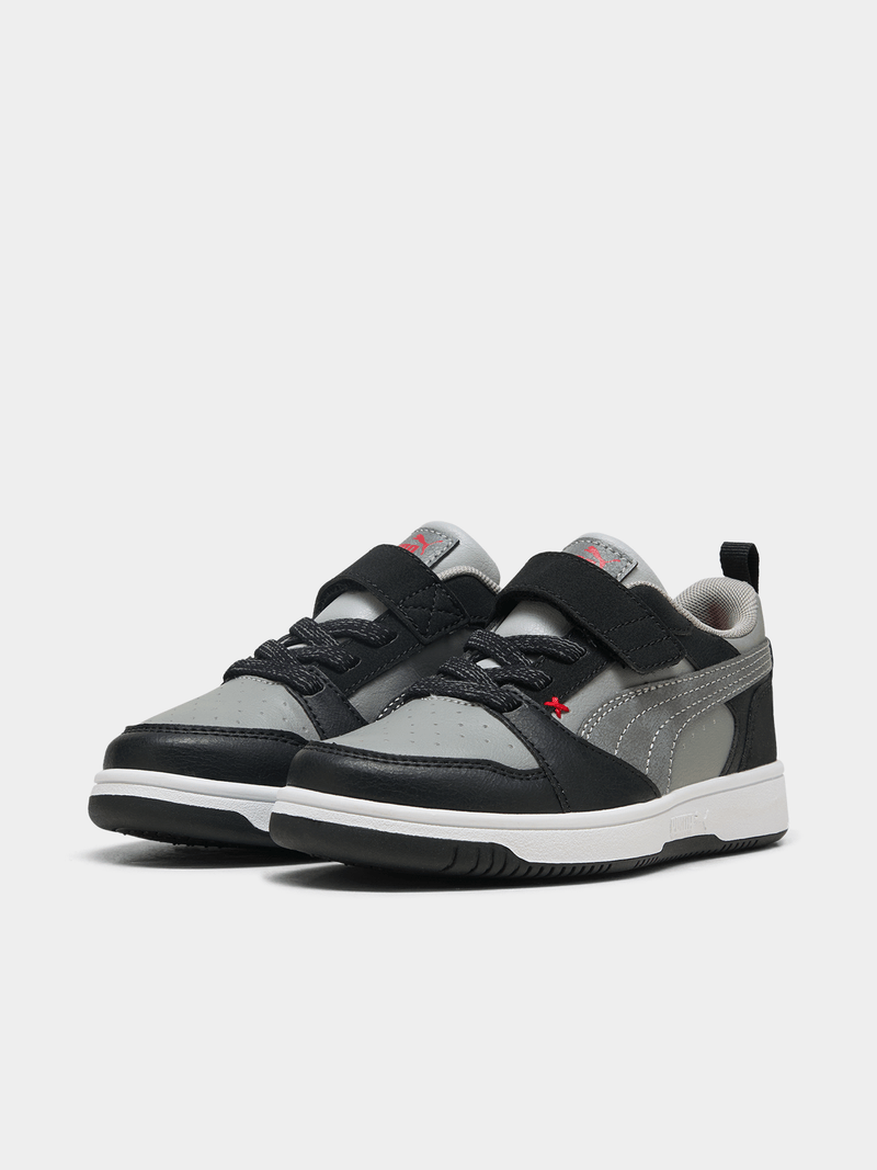 Puma Boys Rebound V6 Lo Mid 90S Ac+Ps Sneakers In Grey Multi
