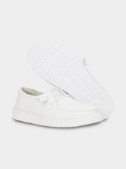 Hey Dude Ladies Wendy Strech Sox Shoes In White