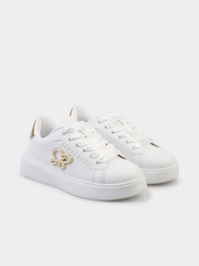 Sissyboy Ladies Pearl Sneakers with Satin Laces In White