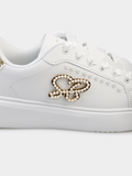 Sissy boy Ladies Pearl Sneakers with Satin Laces In White