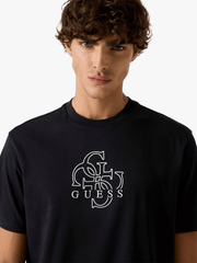 Guess Mens Short Sleeve Basic Quattro G T-shirt In Black