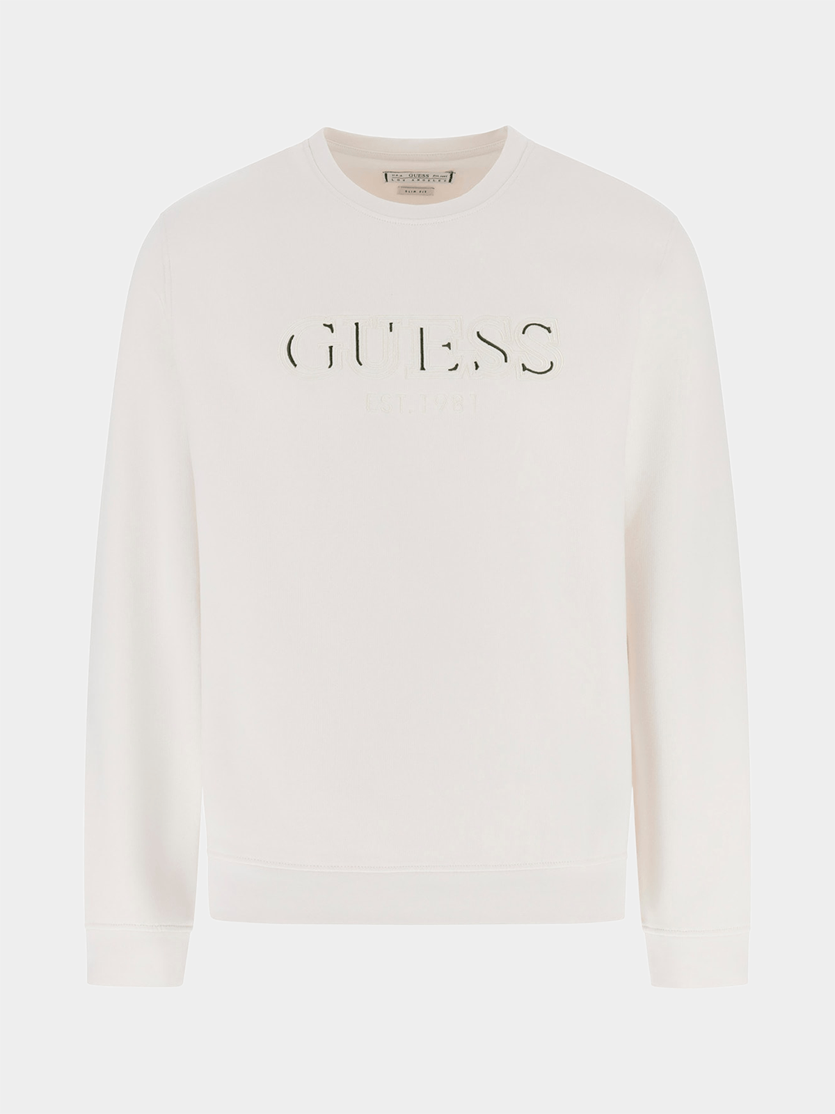 Guess Mens Cn Basic Sweatshirt In White