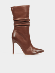 Miss Black Boss 3 Heel Boots In Brown