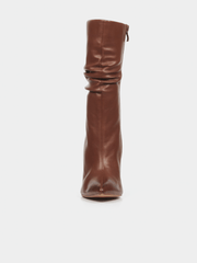 Miss Black Boss 3 Heel Boots In Brown