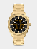 Fossil Mens Machine Stainless Steel Watch In Gold