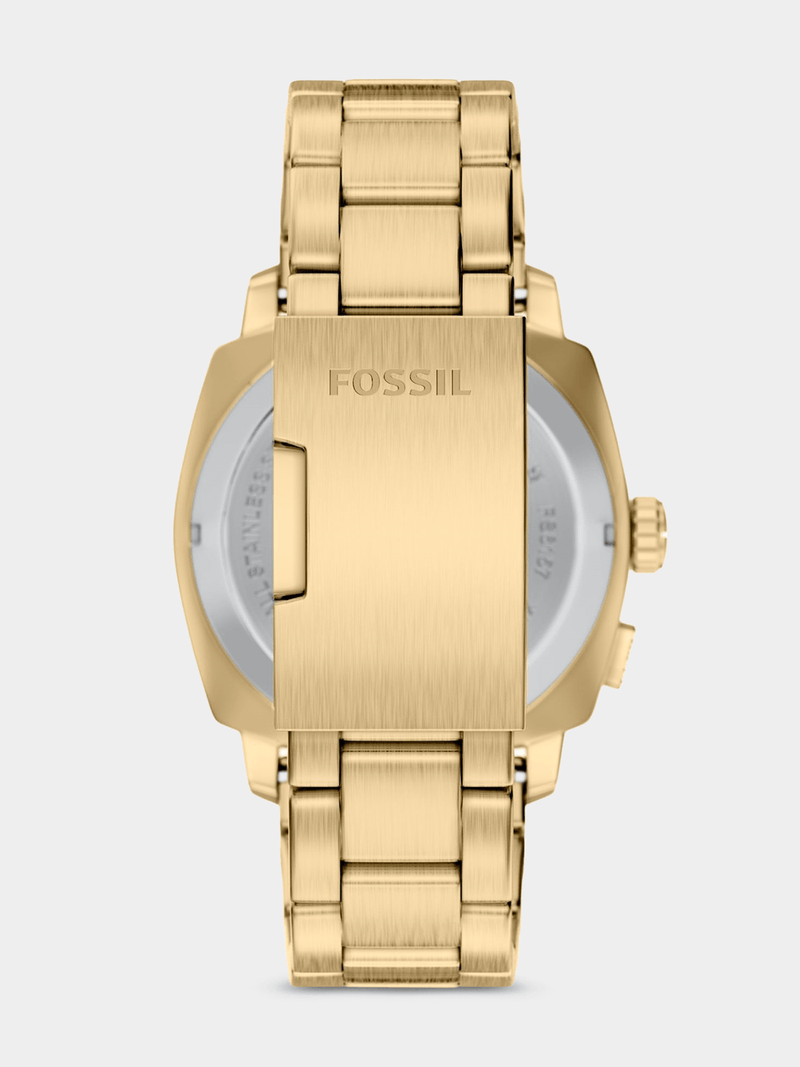 Fossil Mens Machine Stainless Steel Watch In Gold
