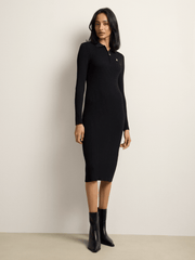 Polo Womens Laya Long Sleeve Knit Dress In Black