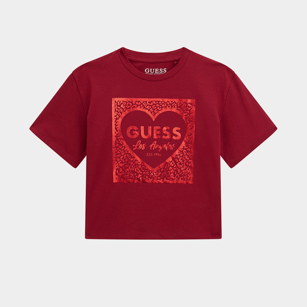 Guess Kids Older Girl Short Sleeve T-Shirt In Red