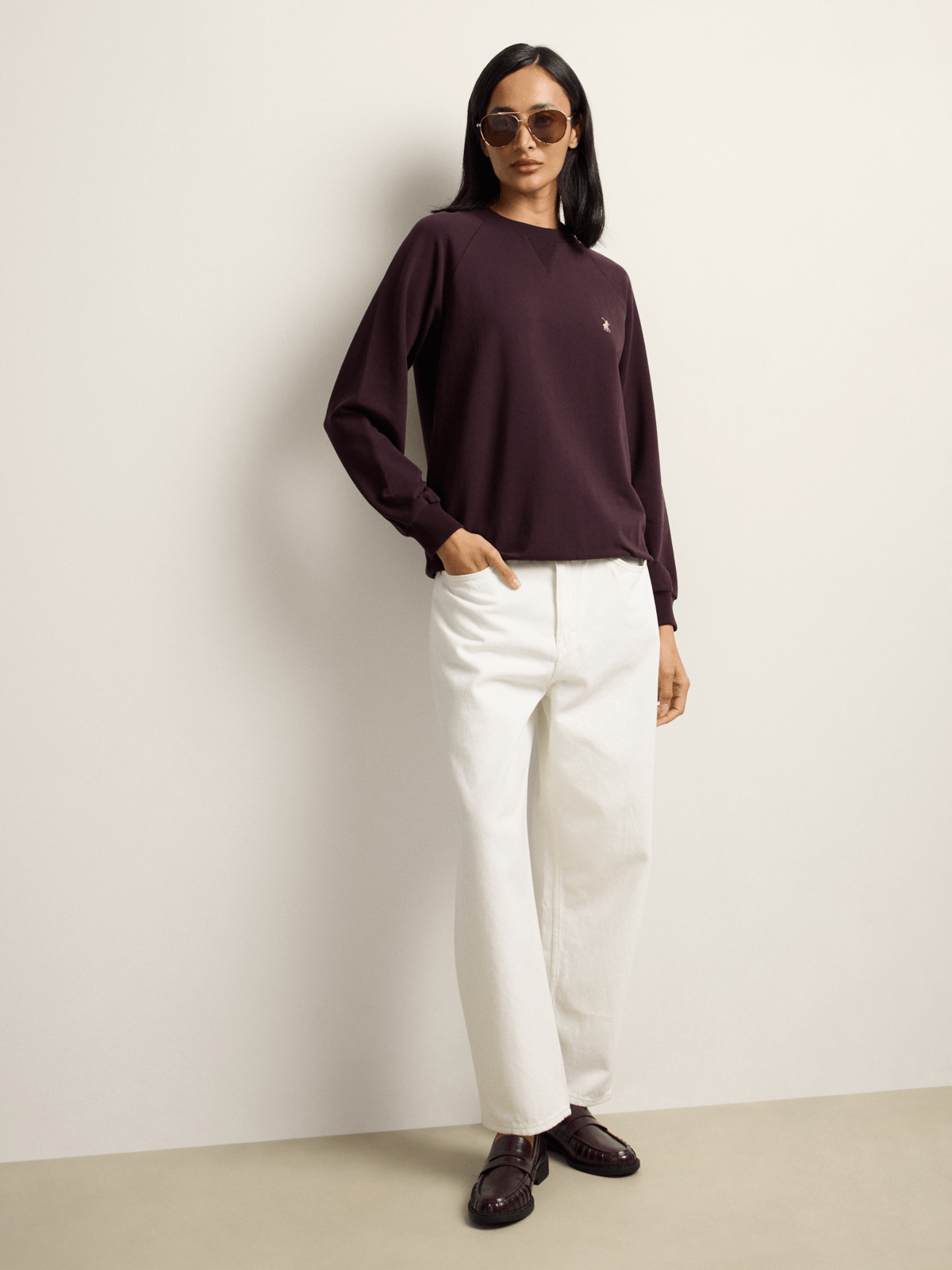 Polo Womens Sophia Track Sweatshirt In Plum