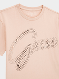 Guess Girls Crop Top T-shirt In Pink