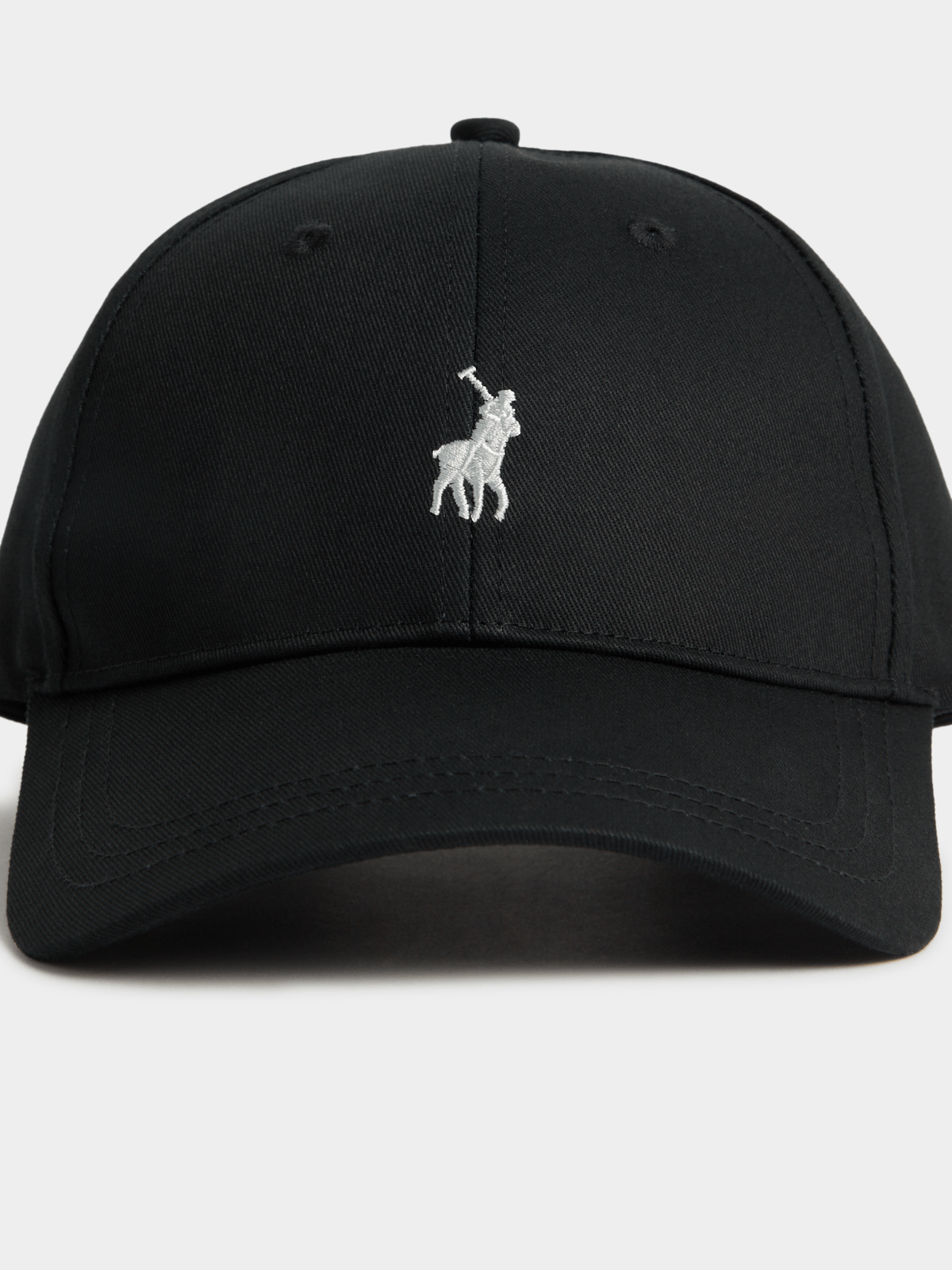 Polo Mens 6 Panel  Classic Peak Cap In Black