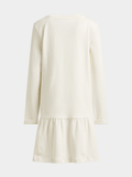 Guess Girls Long Sleeve Interlock Dress In Cream