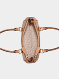 Guess Claudia Satchel Bag In Tan