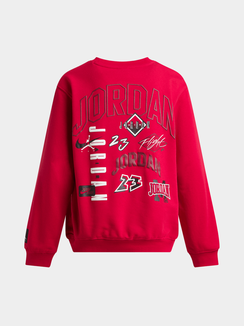 Jordan Boys MJ Dynasty Crew Neck Sweatshirt In Red