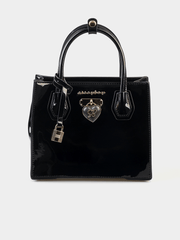 Sissy boy Womens Miriam Tote Bag With Patent Fabric In Black