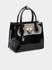 Sissy boy Womens Miriam Tote Bag With Patent Fabric In Black