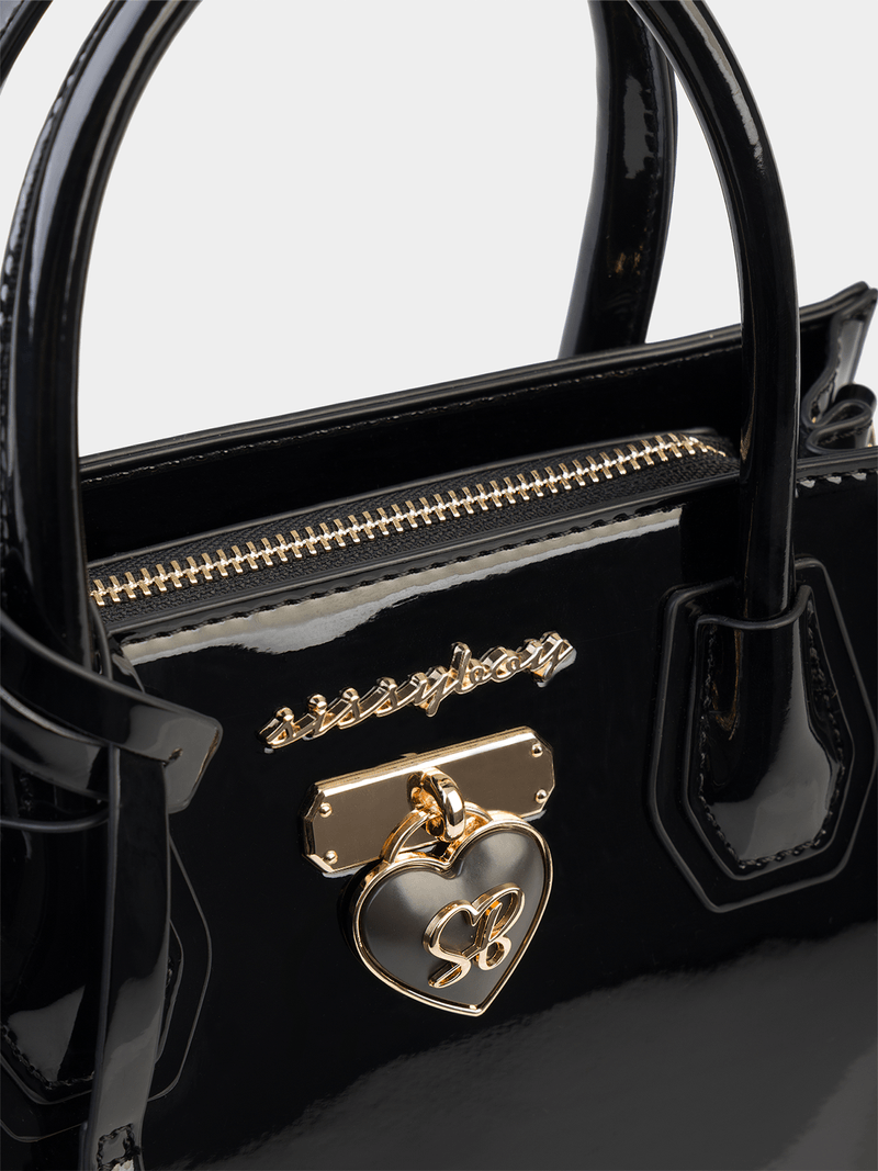 Sissy boy Womens Miriam Tote Bag With Patent Fabric In Black